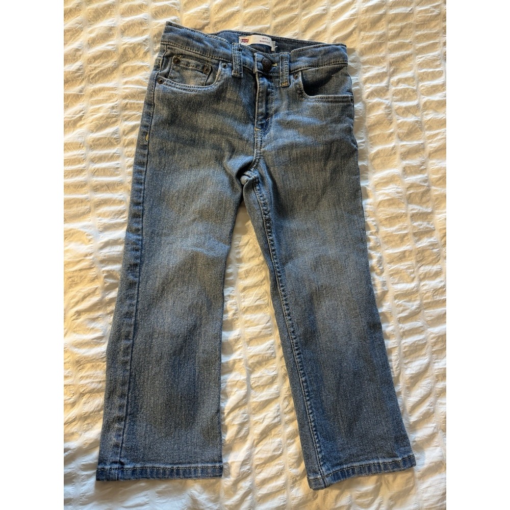 Levis Jeans Boys 5 Reg Blue 517‎ Boot Cut Distressed Denim Cowboy Western